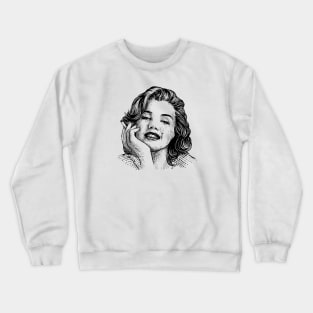 marilyne monroe vintage hand drawing illustration design Crewneck Sweatshirt